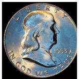 Uncirculated, 1953-D Franklin Half Dollar, Original Surfaces w/Full Luster