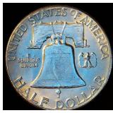 AU+/BU 1961 Franklin Half Dollar, Original Surfaces w/near Full Luster