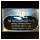 1976 Sterling Silver Commemorative Ingot #32, Bicentennial Council of 13 Original States 1.85oz