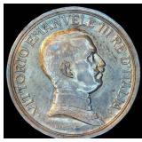 AU Silver 1916 Italy 2 Lire, Original Surfaces w/Near Full Luster, Spectacular Coin, .27oz ASW