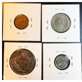 Collection of (4) Higher Grade, Tougher Find World Coins