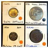 Collection of (4) Higher Grade, Tougher Find World Coins