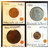 Collection of (4) Higher Grade, Tougher Find World Coins