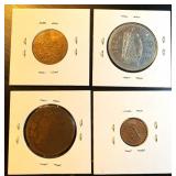Collection of (4) Higher Grade, Tougher Find World Coins