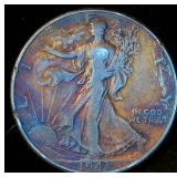 Deeply Toned 1943 Walking Liberty Half Dollar