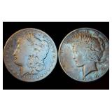 1901-O Morgan and 1926-S Peace Dollars