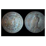 1901-O Morgan and 1926-S Peace Dollars