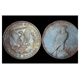 1904-P Morgan and 1925-S Peace Dollars
