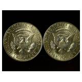 (2) UNC Details 1964 Kennedy Half Dollars