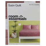 Room Essentials - Full/Queen Satin Quilt Rose Pink