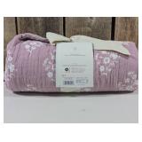 Threshold - Floral Block Print Jacquard Throw Purple/Cream