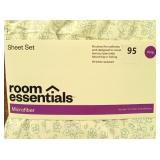 Room Essentials - King Aqua Ditsy Floral Microfiber Sheet Set