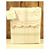 Threshold - 300 Thread Count Scalloped Edge Plaid Sheet Set Cream/Green