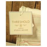 Threshold - 300 Thread Count Scalloped Edge Plaid Sheet Set Cream/Green