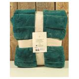 Threshold - Channel Faux Fur Throw Teal, 50in x 60in