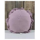 Threshold - Round Ruffle Floral Jacquard Pillow Purple/Cream
