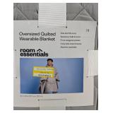 Room Essentials - Oversized Quilted Wearable Blanket Gray 60x80