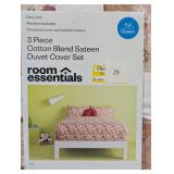 Room Essentials - Cotton Blend Sateen Duvet Cover and Sham Set