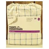 Room Essentials - Queen Microfiber Sheet Set Blue Grid