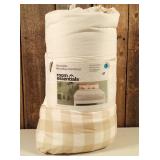 Room Essentials - Full/Queen Ivory & Cream Gingham Reversible Microfiber Comforter