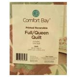 Comfort Bay - Printed Reversible Full/Queen Quilt Floral Washable