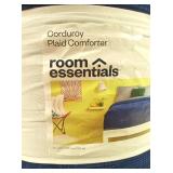 Room Essentials - Full/Queen Corduroy Plaid Comforter Navy Blue