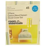 Room Essential - 2 Piece Cotton Blend Sateen Duvet Cover Set Twin/XL Twin