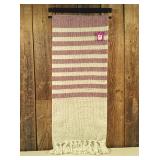 White & Purple Striped Decorative Throw Blanket, 50x60