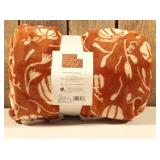 Threshold - Throw Blanket Reversible 50inx60in  Rust Orange Fall Throw