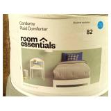 Room Essentials - Twin/XL Twin Long Corduroy Plaid Comforter Gray