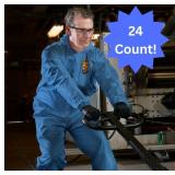 MSRP $350 = 1 Case (24 each) NEW Kleenguard 45094 Blood and Chemical Splash Protection Hooded & Booted Denim Coveralls - Size XL Blue