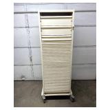 WOW MSRP $5000 Herman Miller Milcare Mobile Multi-Drawer Storage Cabinet - Features Smooth Roll-Up Tambour Accordion Door with Lock - Durable, Clean Design Ideal for Medical, Lab, or Office Use - Exce