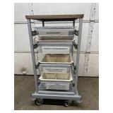 Logicell Multi-Drawer Storage Medical Transport Cart - Adjustable Slide Out Drawer Bin Trays with Dividers for Easy Organization - Bumper Guards & Locking Wheels - Great Condition!