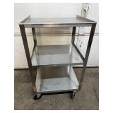 MSRP $500 Lakeside® 359 Square Stainless Steel Mobile Equipment Stand, 3 Shelves, 300 lbs. Capacity 18"x16"x30" Great Condition!