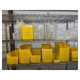 Lot of Mixed Sizes Storage Supply Item Organizer Tray Boxes Bins - Yellow & Clear Color - For Medical Cart Drawers Or Miscellaneous Tools - Cart Not Included!