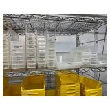 Lot of Mixed Sizes Storage Supply Item Organizer Tray Boxes Bins - Yellow & Clear Color - For Medical Cart Drawers Or Miscellaneous Tools - Cart Not Included!