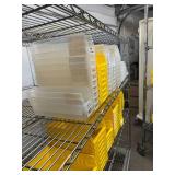 Lot of Mixed Sizes Storage Supply Item Organizer Tray Boxes Bins - Yellow & Clear Color - For Medical Cart Drawers Or Miscellaneous Tools - Cart Not Included!