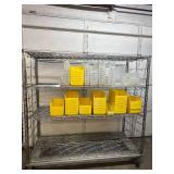 High Quality Heavy Duty 4-Tier Stainless Steel Chrome Finish NSF Wire Storage Cart Truck - Easy Clean-Up Between Shelves, Strong Solid Support for Various Items and Supplies - Great Condition! Bins No