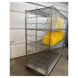 High Quality Heavy Duty 4-Tier Stainless Steel Chrome Finish NSF Wire Storage Cart Truck - Easy Clean-Up Between Shelves, Strong Solid Support for Various Items and Supplies - Great Condition! Bins No