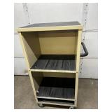 2-Shelf Storage Supply Cart - Suitable for Various Uses, Books, Documents, and Many Other Items - Durable Handle for Transport and Smooth Surface Table - Great Condition!
