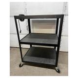 PIX Mobile AV-Series DA-LITE Advance 2-Shelf Audio Visual Cart - Integrated Power Strip and Cord Wrap-Around, Wide Shelves for Storage Use - Good  Condition!