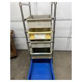 InterMetro Heavy Duty Stainless Steel Mobile Transport Storage Cart Truck with Bin Drawers - NSF Approved - Great Condition!