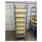InterMetro Heavy Duty Stainless Steel Mobile Transport Storage Cart Truck with Bin Drawers - NSF Approved - Great Condition!