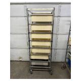 InterMetro Heavy Duty Stainless Steel Mobile Transport Storage Cart Truck with Bin Drawers - NSF Approved - Great Condition!