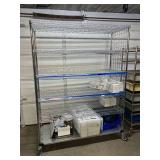 LogiQuip High Quality Heavy Duty 80"x60"x24" 6-Tier Stainless Steel Chrome Finish NSF Wire Storage Cart Truck -Strong Solid Support for Various Items & Supplies - Great Condition! Contents NOT Inc