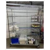 LogiQuip High Quality Heavy Duty 80"x60"x24" 6-Tier Stainless Steel Chrome Finish NSF Wire Storage Cart Truck -Strong Solid Support for Various Items & Supplies - Great Condition! Contents NOT Inc