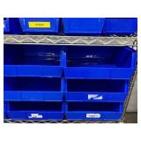Lot of Mixed Sizes Storage Supply Item Organizer Tray Boxes Bins - Mostly Blue Colors, Yellow, Red - For Medical Cart Drawers Or Miscellaneous Tools - Cart Not Included!