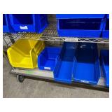 Lot of Mixed Sizes Storage Supply Item Organizer Tray Boxes Bins - Mostly Blue Colors, Yellow, Red - For Medical Cart Drawers Or Miscellaneous Tools - Cart Not Included!