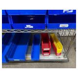 Lot of Mixed Sizes Storage Supply Item Organizer Tray Boxes Bins - Mostly Blue Colors, Yellow, Red - For Medical Cart Drawers Or Miscellaneous Tools - Cart Not Included!