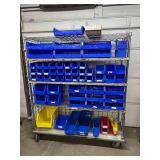High Quality Heavy Duty 70"x60"x21" 5-Tier Stainless Steel Chrome Finish NSF Wire Storage Cart Truck - Fast Item and Supply Transfers, Smooth Casters for Efficient Mobility - Great Condition! Bins Not